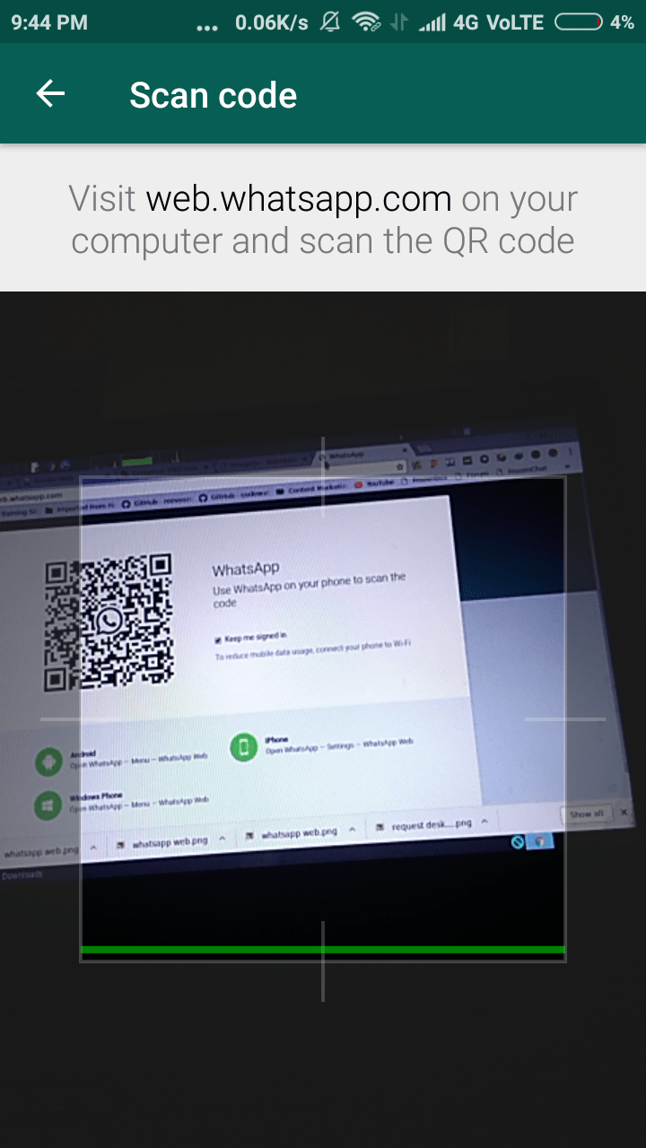 how to use whatsapp on phone to scan code