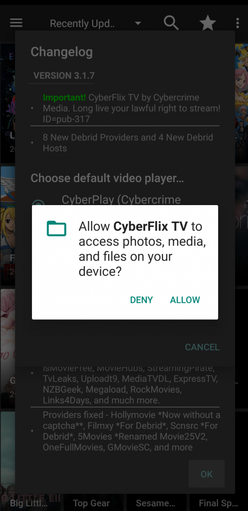 cyberflix first time open